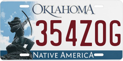 OK license plate 354ZOG