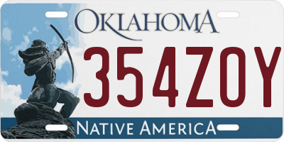 OK license plate 354ZOY