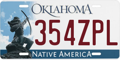 OK license plate 354ZPL