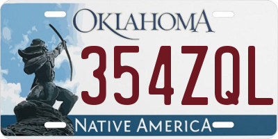 OK license plate 354ZQL