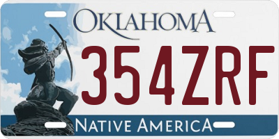 OK license plate 354ZRF