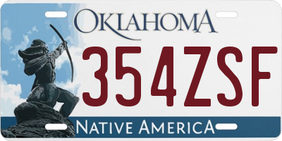 OK license plate 354ZSF