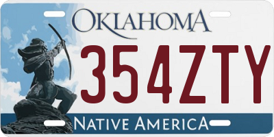 OK license plate 354ZTY