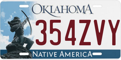 OK license plate 354ZVY