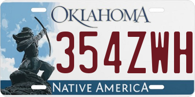 OK license plate 354ZWH