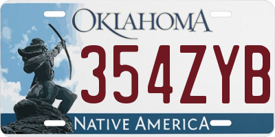 OK license plate 354ZYB