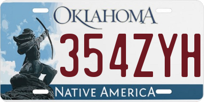 OK license plate 354ZYH