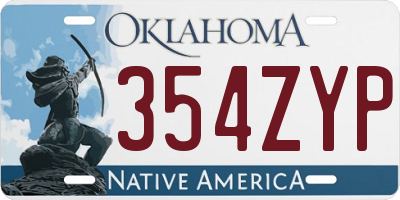 OK license plate 354ZYP