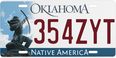 OK license plate 354ZYT