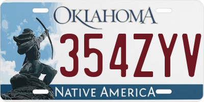 OK license plate 354ZYV