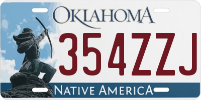 OK license plate 354ZZJ