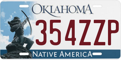 OK license plate 354ZZP
