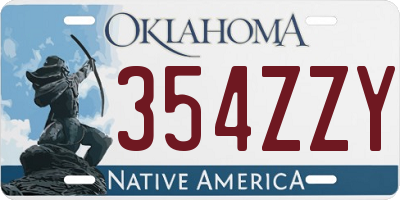 OK license plate 354ZZY