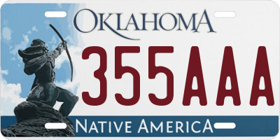 OK license plate 355AAA