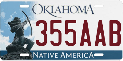 OK license plate 355AAB