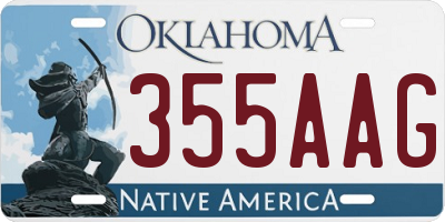OK license plate 355AAG