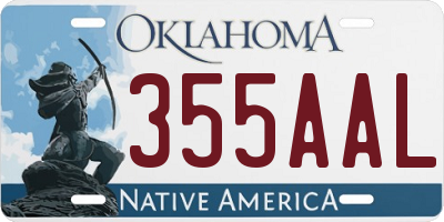 OK license plate 355AAL