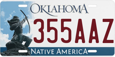 OK license plate 355AAZ