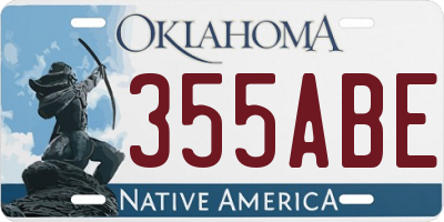OK license plate 355ABE