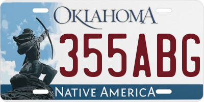 OK license plate 355ABG