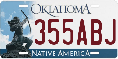OK license plate 355ABJ