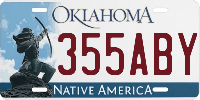 OK license plate 355ABY
