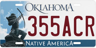 OK license plate 355ACR