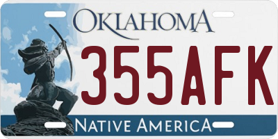 OK license plate 355AFK