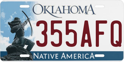 OK license plate 355AFQ