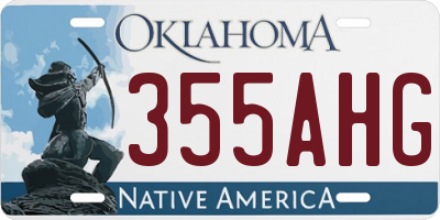 OK license plate 355AHG