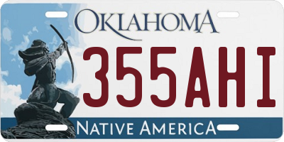 OK license plate 355AHI