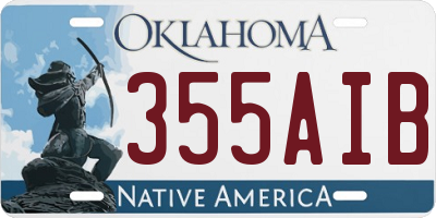 OK license plate 355AIB