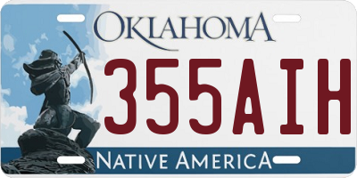 OK license plate 355AIH