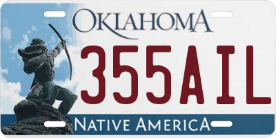 OK license plate 355AIL