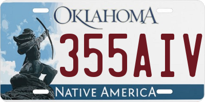 OK license plate 355AIV