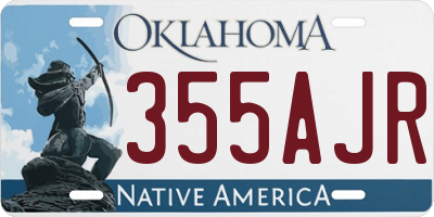 OK license plate 355AJR