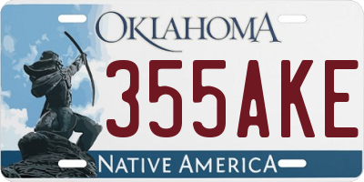 OK license plate 355AKE
