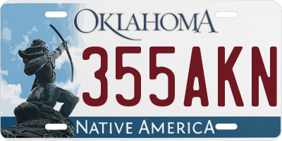 OK license plate 355AKN