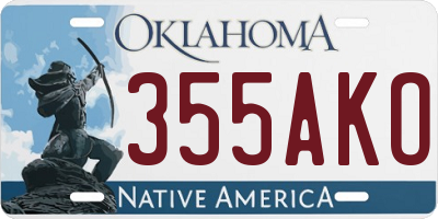 OK license plate 355AKO