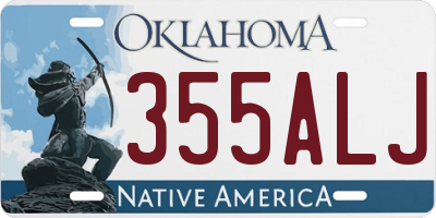 OK license plate 355ALJ