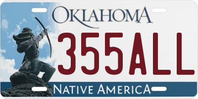 OK license plate 355ALL