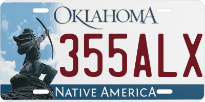 OK license plate 355ALX