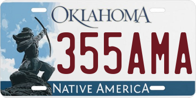 OK license plate 355AMA