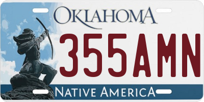 OK license plate 355AMN