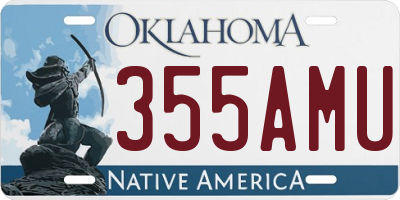 OK license plate 355AMU