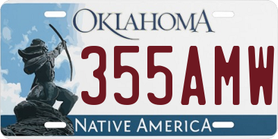 OK license plate 355AMW