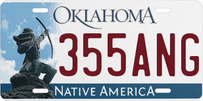 OK license plate 355ANG