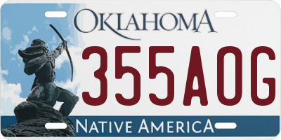 OK license plate 355AOG