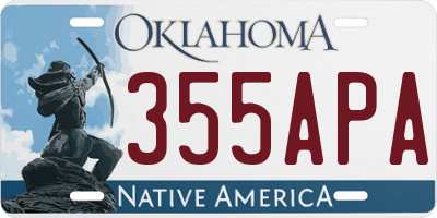 OK license plate 355APA