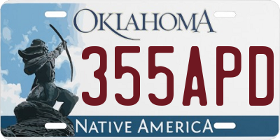 OK license plate 355APD